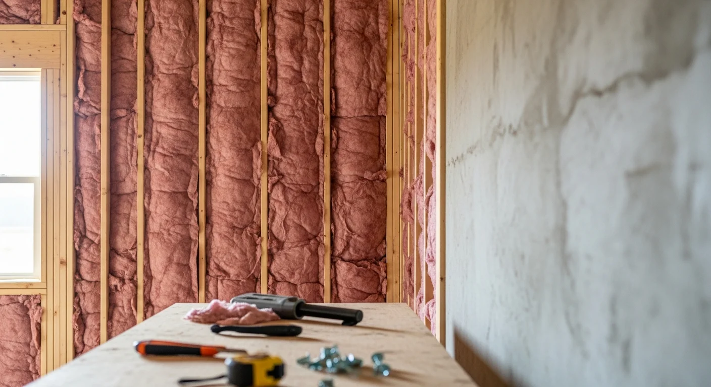 Insulation installed in agricultural barn structure